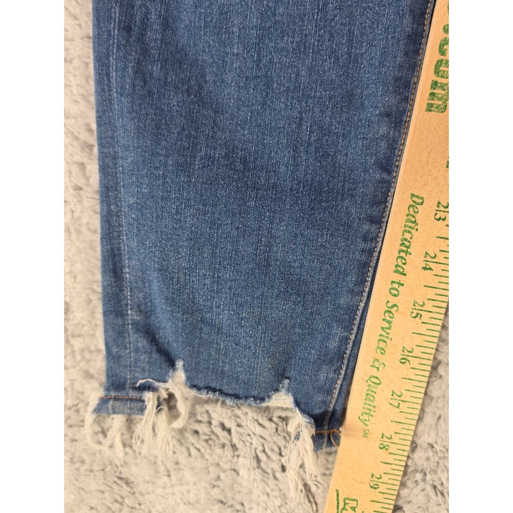 American Eagle Curvy Hi Rise Jegging Crop Jeans Raw Chewed Distressed 14 Long - Picture 8 of 14